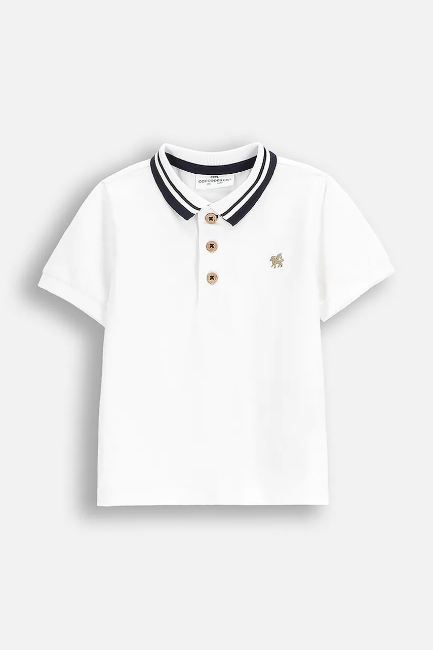Coccodrillo tricou polo culoarea alb, ELEGANT BABY BOY