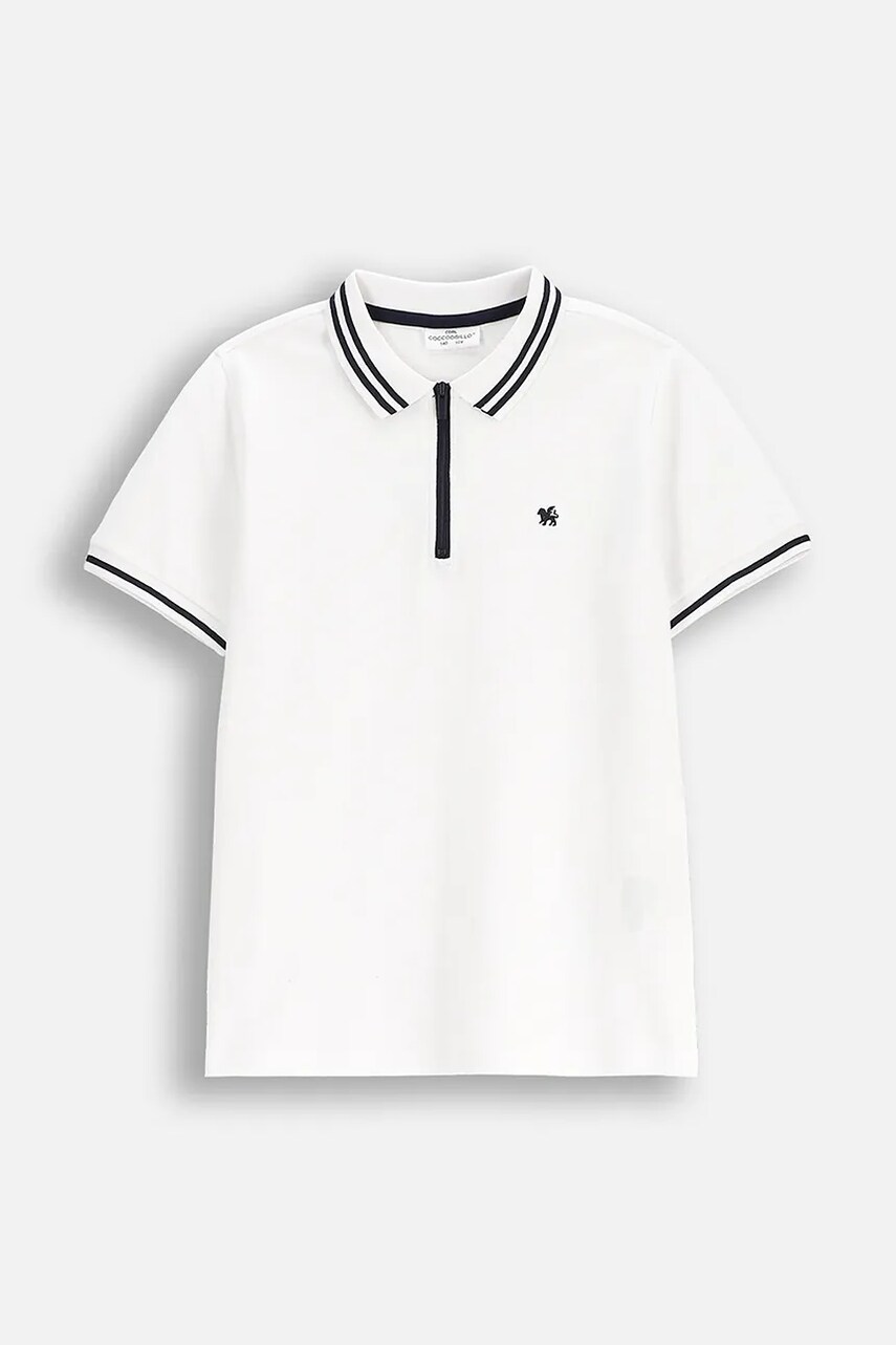 Coccodrillo tricou polo culoarea alb, ELEGANT JUNIOR BOY