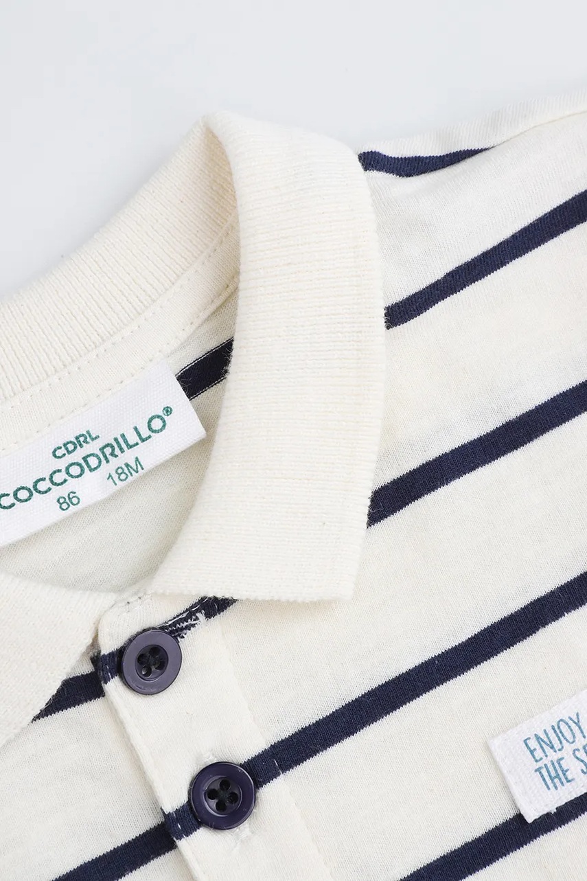 Coccodrillo baba pamut pólóing bézs, mintás, HOLIDAY SPLASH BOY NEWBORN termék 2. képe