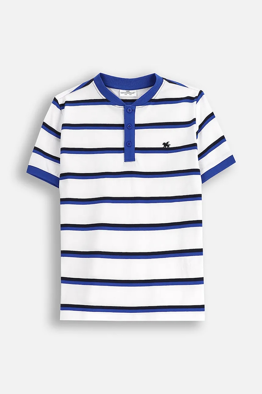 Coccodrillo tricouri polo din bumbac pentru copii culoarea alb, cu imprimeu, BACK TO SCHOOL BOY