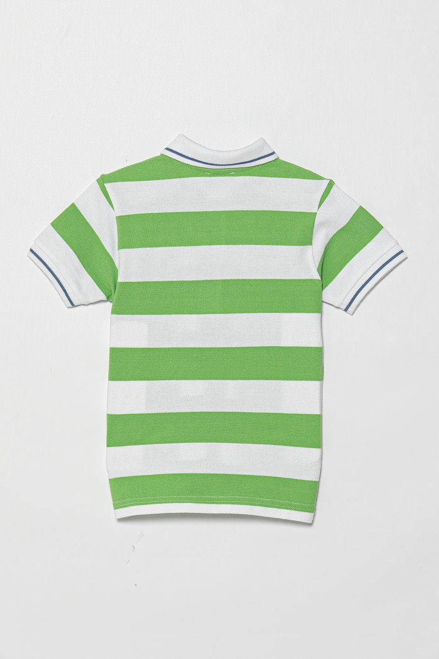 Детское хлопковое поло United Colors of Benetton цвет зелёный узорное 39QAG300V Детское хлопковое поло United Colors of Benetton цвет зелёный узорное 39QAG300V