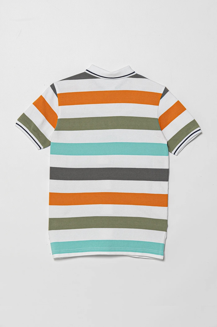 Детское хлопковое поло United Colors of Benetton цвет оранжевый узорное 39QAC301T Детское хлопковое поло United Colors of Benetton цвет оранжевый узорное 39QAC301T