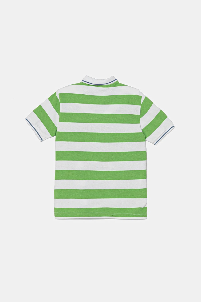 Детское хлопковое поло United Colors of Benetton цвет зелёный узорное 39QAC301T Детское хлопковое поло United Colors of Benetton цвет зелёный узорное 39QAC301T