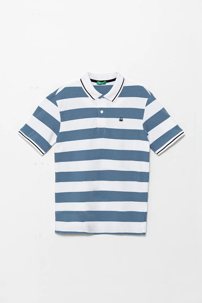 United Colors of Benetton tricouri polo din bumbac pentru copii cu imprimeu, 39QAC301T
