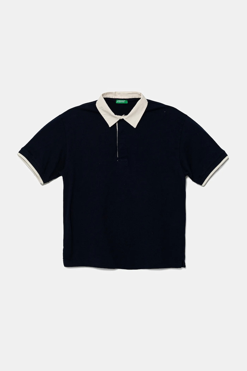 United Colors of Benetton polo de bumbac culoarea bleumarin, uni, 3MI5C301U