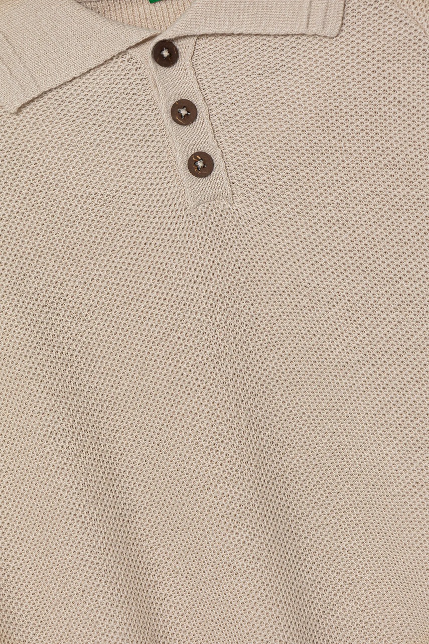 Dětské polo tričko ze lněné směsi United Colors of Benetton (obrázek 3)