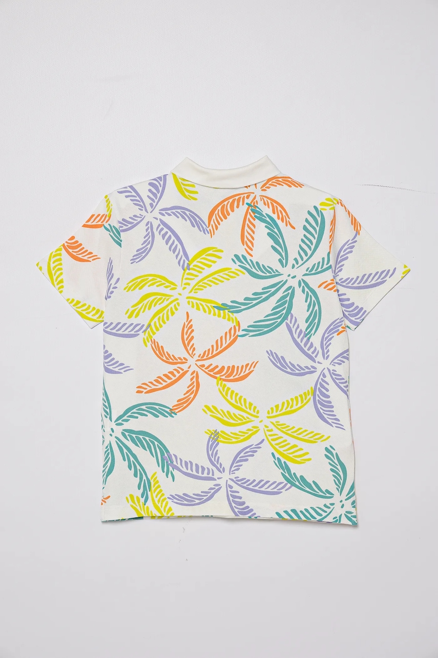 Детское хлопковое поло United Colors of Benetton цвет белый узор 36Y4C301W Детское хлопковое поло United Colors of Benetton цвет белый узор 36Y4C301W