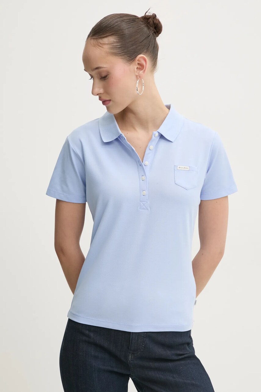 Levně Polo tričko Guess Jeans modrá barva, W5RP47 KARS2