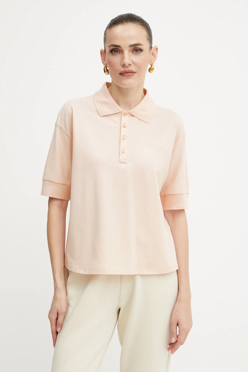 Armani Exchange tricou polo culoarea portocaliu, XW000887 AF10819