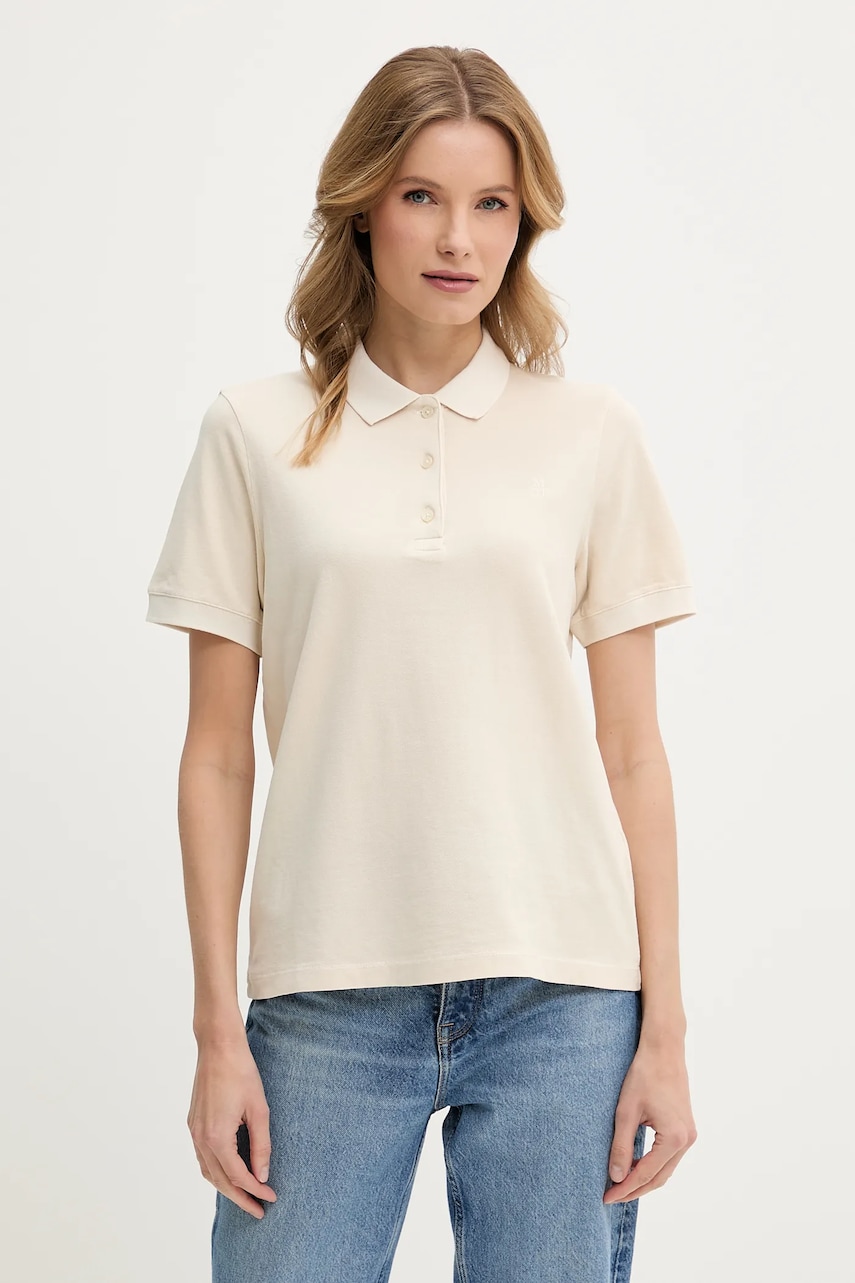 Marc O'Polo tricou polo femei, culoarea bej, 503237153013 Marc O'Polo tricou polo femei, culoarea bej, 503237153013