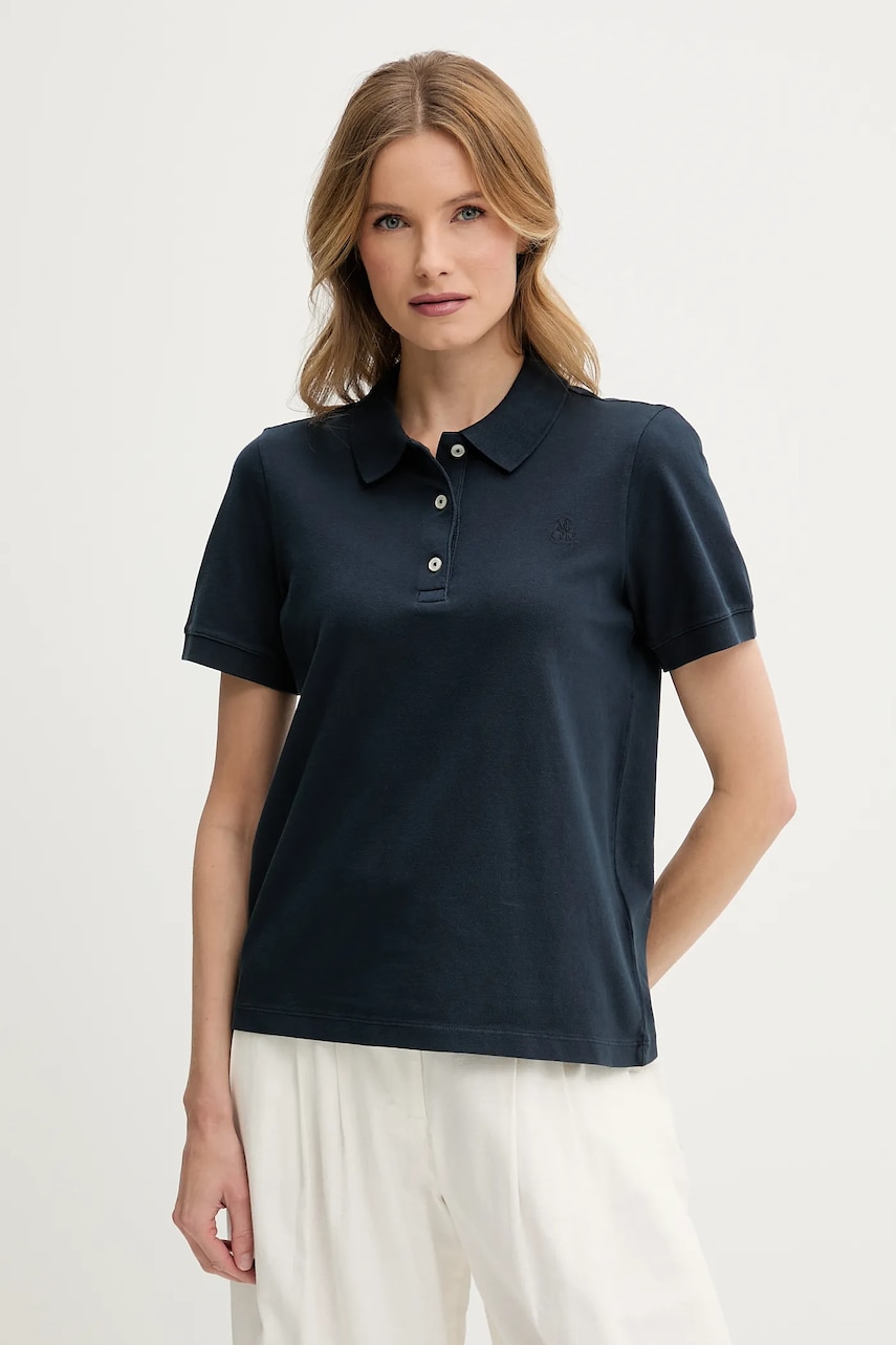 Marc O'Polo tricou polo femei, culoarea bleumarin, 503237153013 Marc O'Polo tricou polo femei, culoarea bleumarin, 503237153013