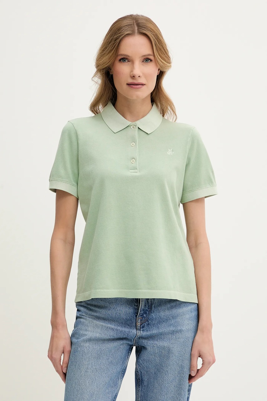 Marc O'Polo tricou polo femei, culoarea verde, 503237153013