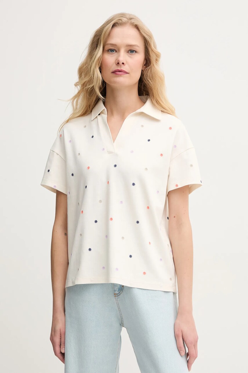 United Colors of Benetton polo de bumbac femei, culoarea bej, 36QJD300X