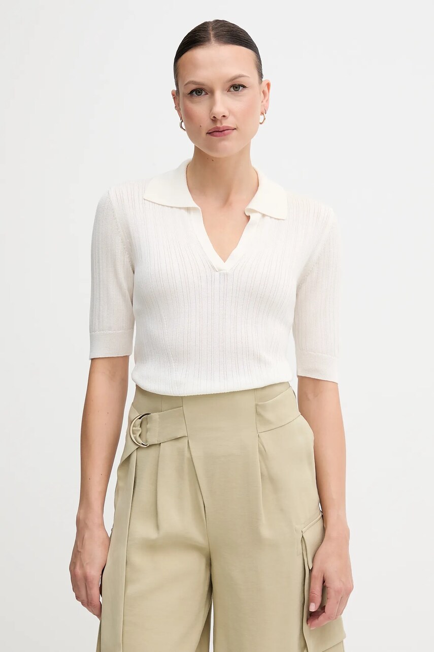 United Colors of Benetton tricou polo culoarea bej, 123VD3018