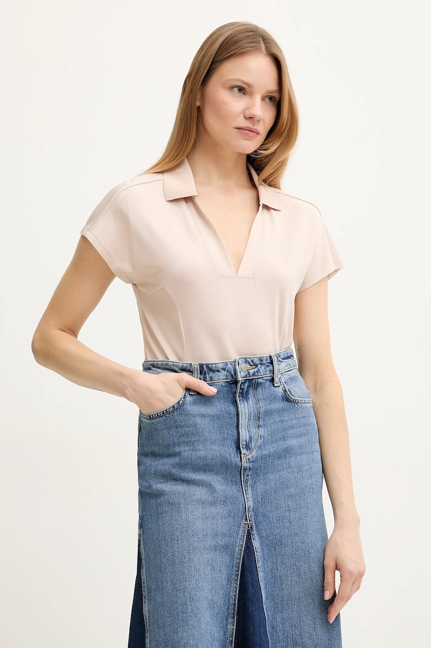 Levně Polo tričko Liu Jo dámské, béžová barva, TA5183 J4883