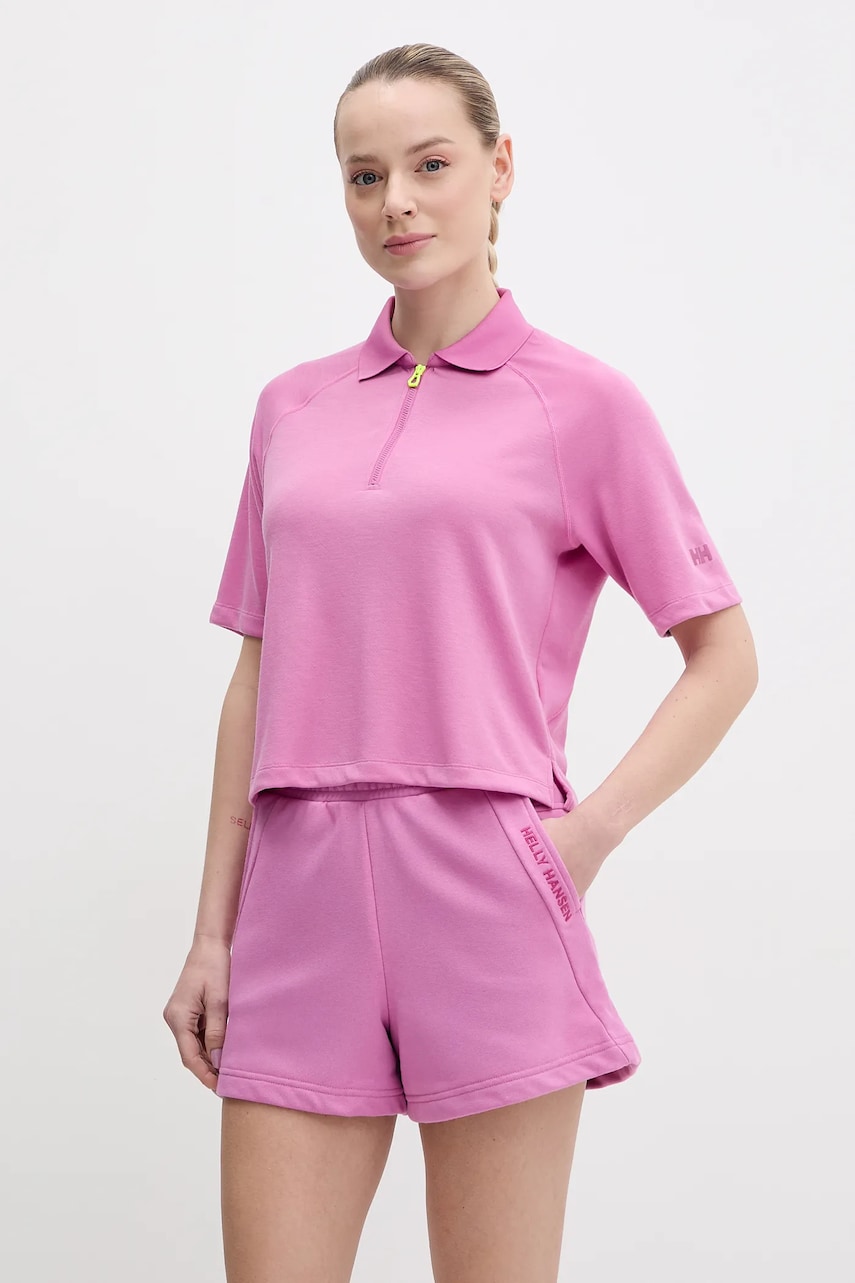 Helly Hansen tricou polo INSHORE femei, culoarea violet, 34481