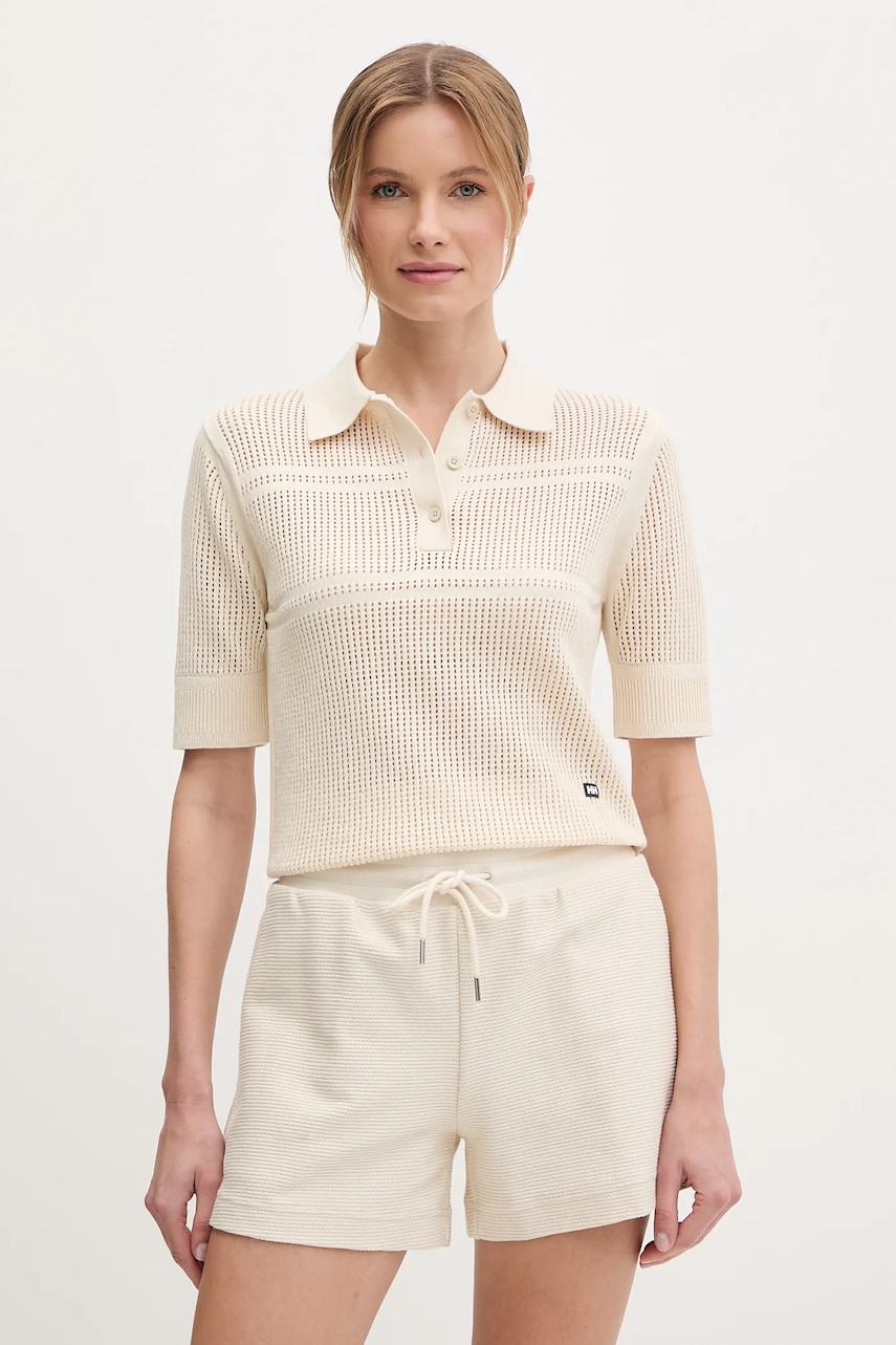 Helly Hansen polo de bumbac SALT femei, culoarea bej, 34400