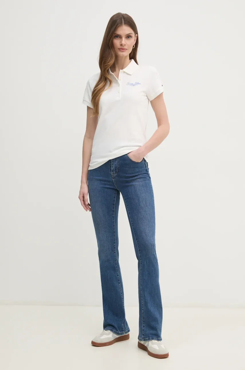 Поло Tommy Hilfiger женское цвет белый WW0WW45429 Поло Tommy Hilfiger женское цвет белый WW0WW45429