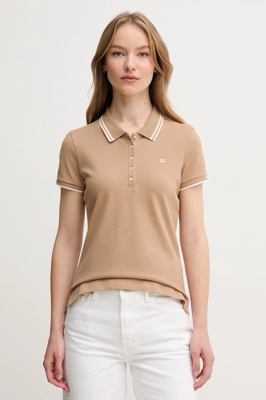 Levně Polo tričko Tommy Hilfiger hnědá barva, WW0WW44517
