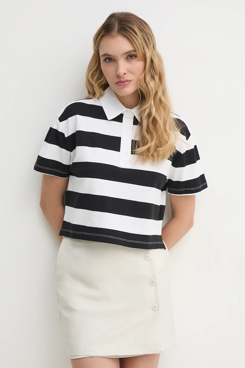 Dkny tricou polo femei, culoarea negru, DJ5T1421