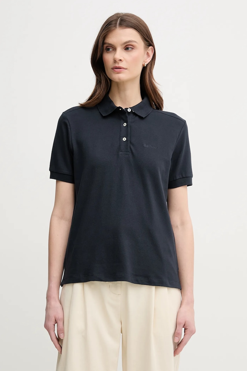 Barbour tricou polo Bowford femei, culoarea albastru marin, LML0886NY73