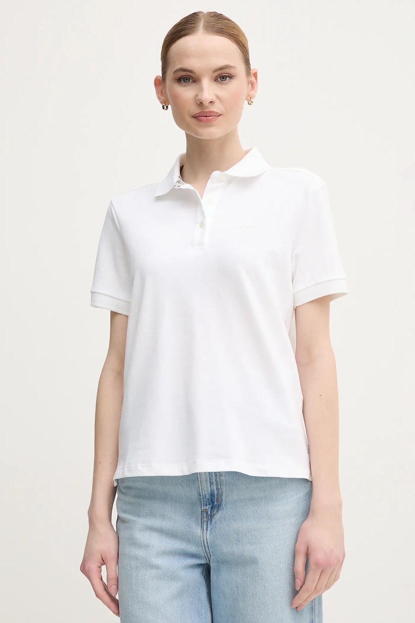 Levně Polo tričko Barbour Bowford bílá barva, LML0886WH11