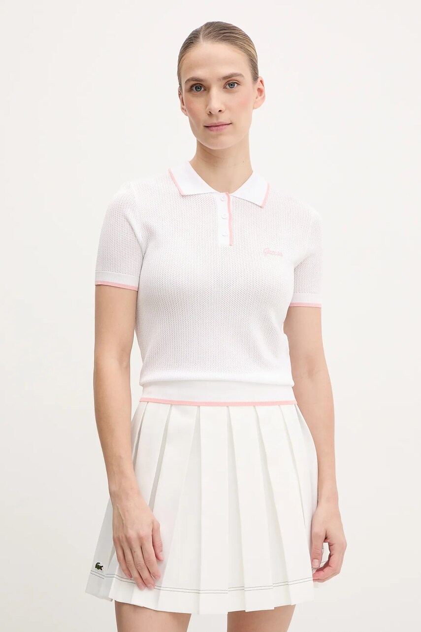 Levně Polo tričko Guess dámské, bílá barva, V5GP00 Z3D60
