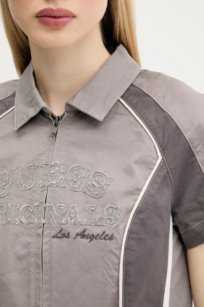 Πουκάμισο Guess Originals χρώμα: γκρι, W5GH0K WGB5B φωτογραφία