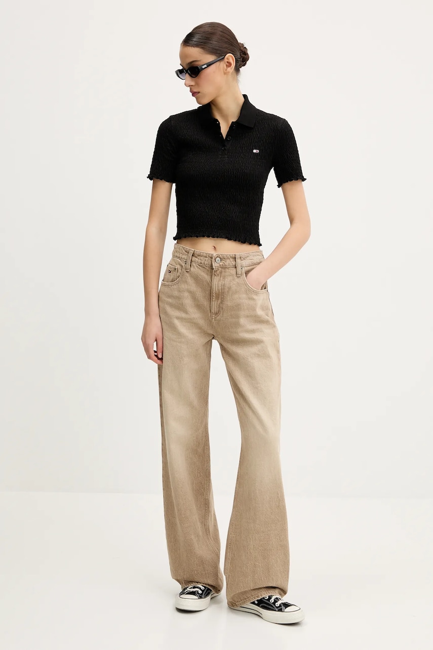 Поло Tommy Jeans цвет чёрный DW0DW20296 Поло Tommy Jeans цвет чёрный DW0DW20296