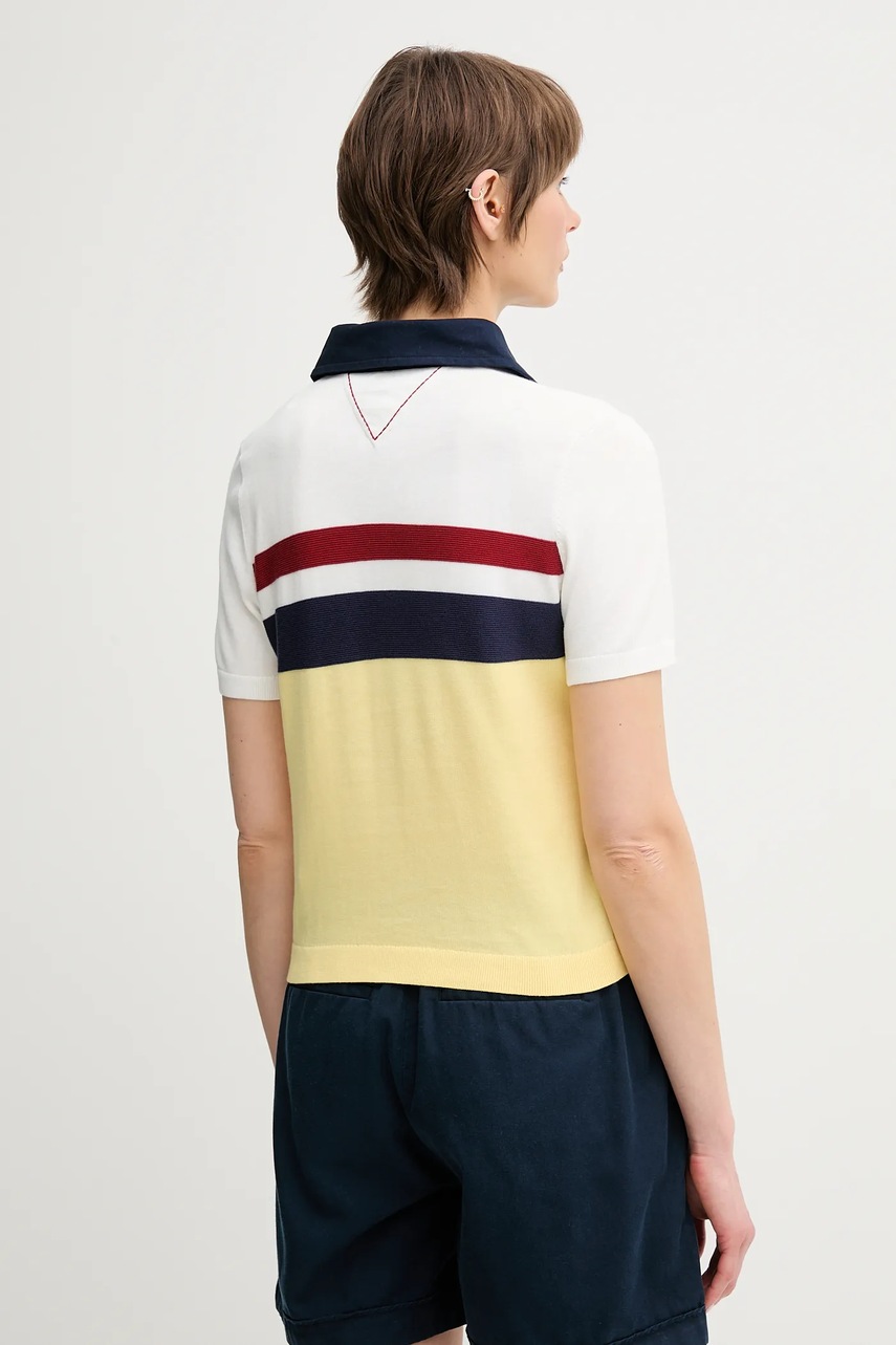 Βαμβακερό μπλουζάκι πόλο Tommy Hilfiger SAILING χρώμα: άσπρο, WW0WW45597 φωτογραφία