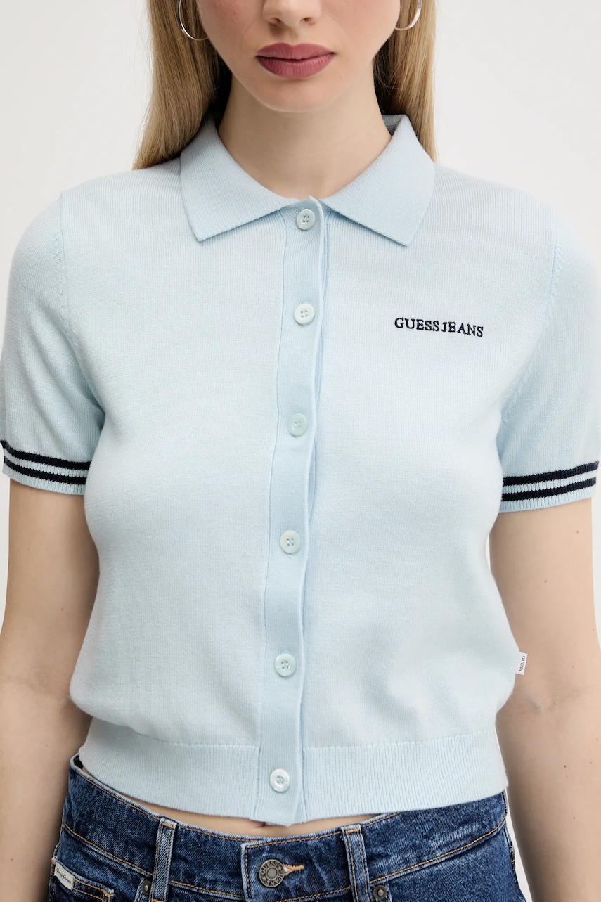 Polokošeľa z vlnenej zmesi Guess Jeans