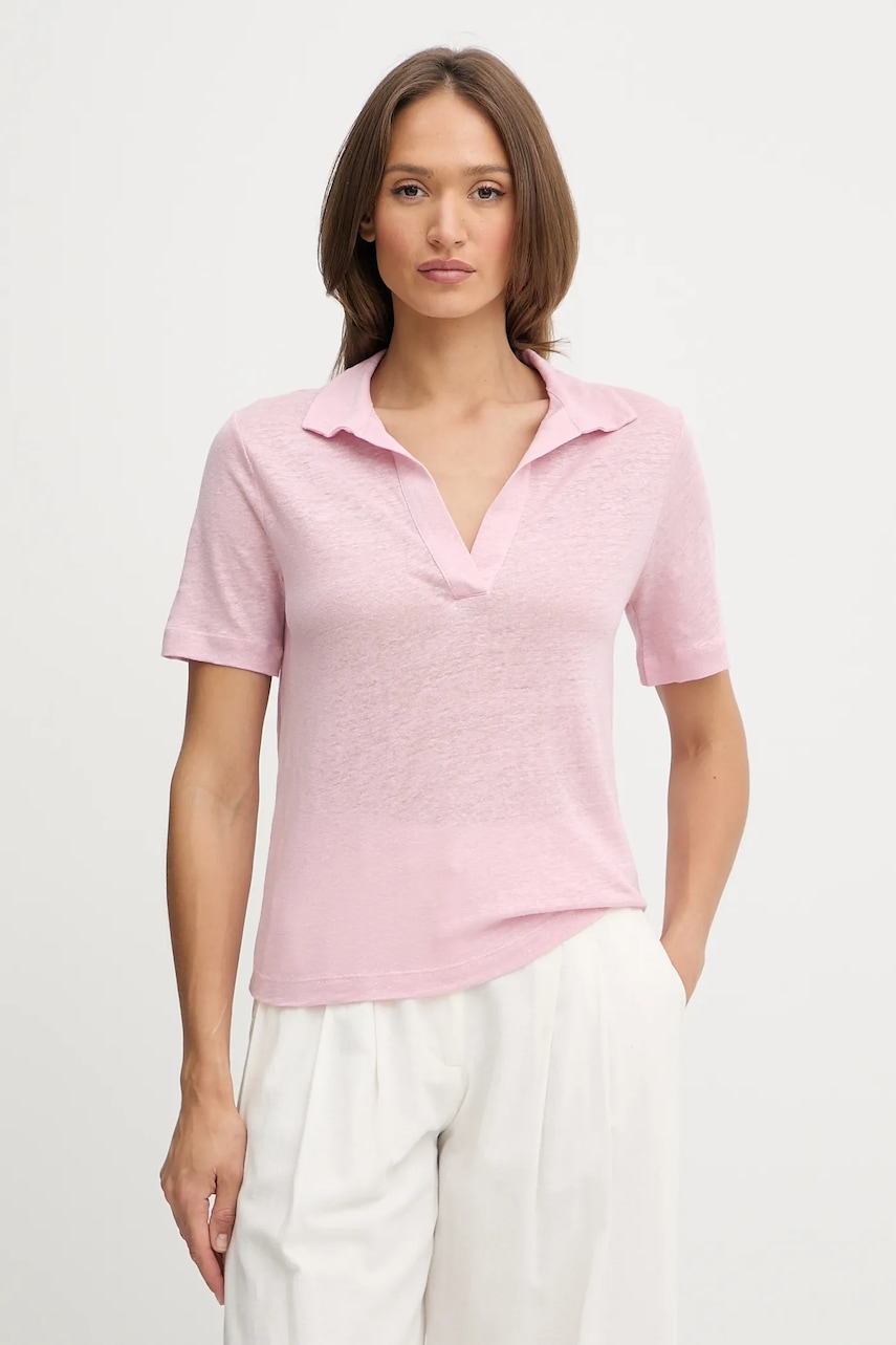 United Colors of Benetton polo din in culoarea roz, 37UJD300Y