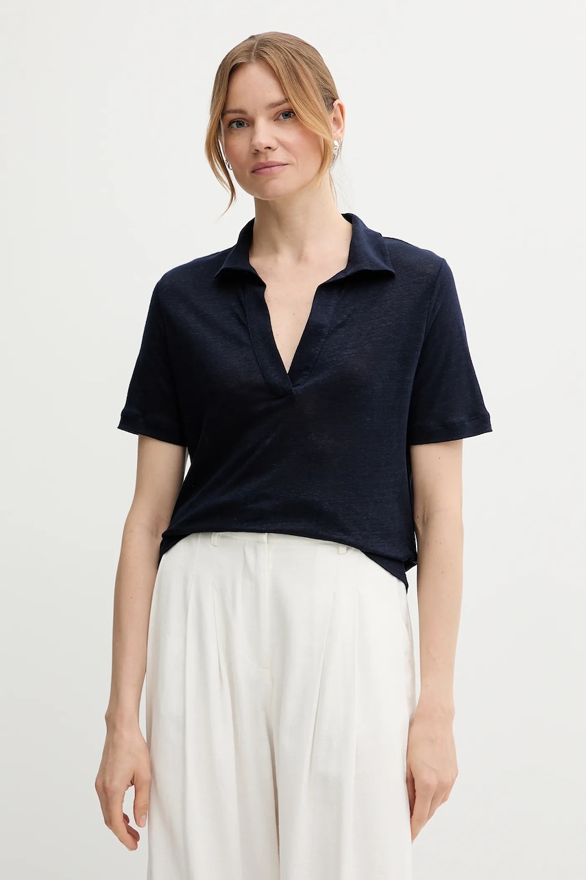 United Colors of Benetton polo din in culoarea bleumarin, 37UJD300Y