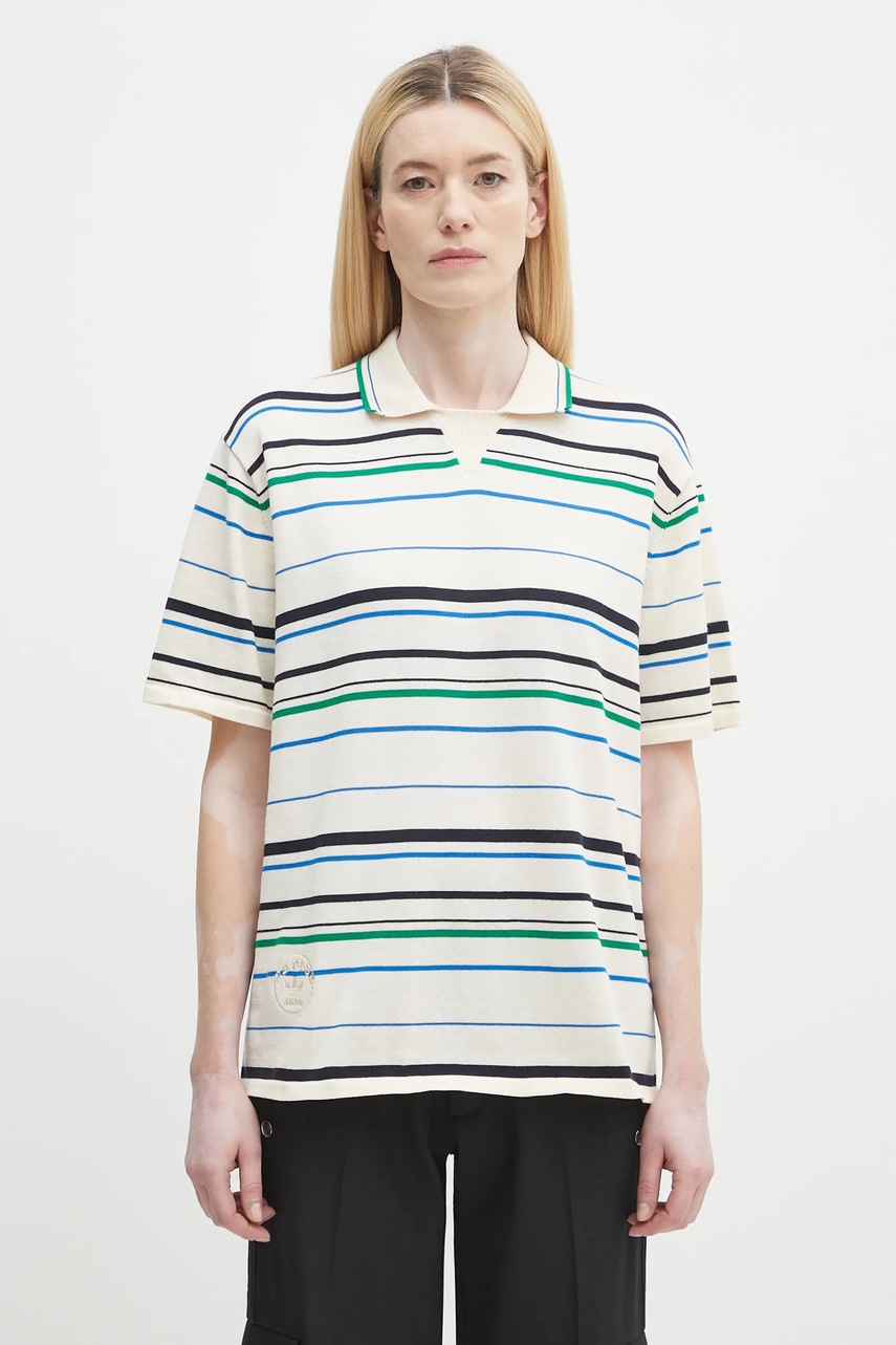 Polo tričko adidas Originals x Wales Bonner Knit Polo dámské, bílá barva, JM8203