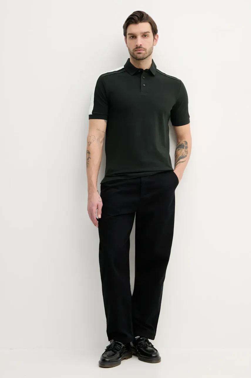 Хлопковое поло Armani Exchange мужское цвет зелёный с аппликацией XM000307 AF10366 Хлопковое поло Armani Exchange мужское цвет зелёный с аппликацией XM000307 AF10366