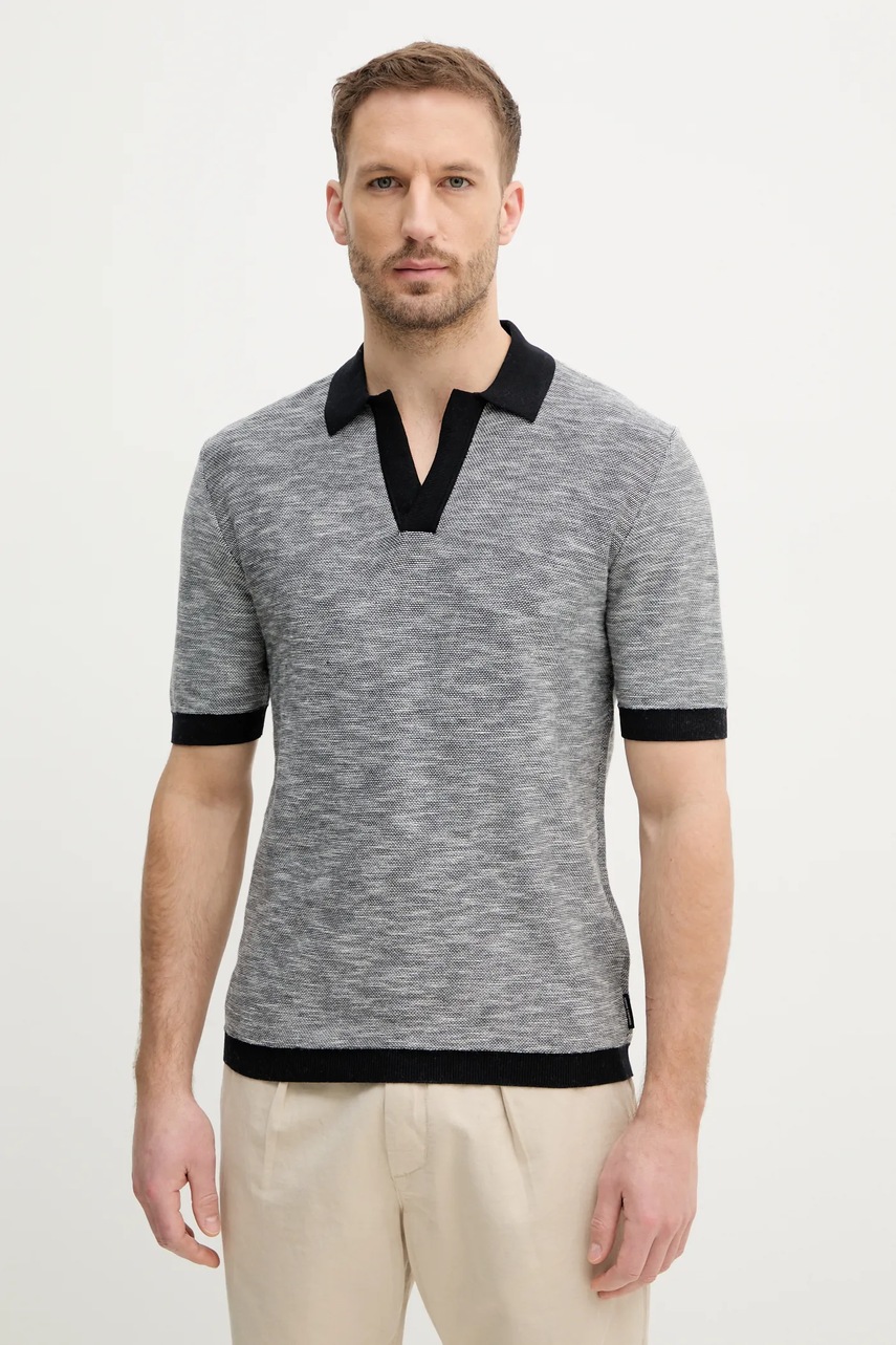 Levně Bavlněné polo tričko Armani Exchange tmavomodrá barva, XM000182 AF11966