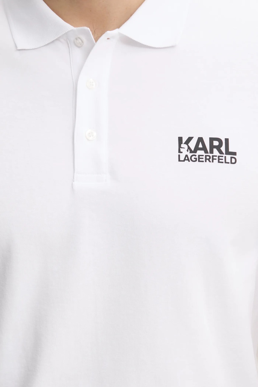 Поло Karl Lagerfeld чоловіче колір білий з принтом 551235.745088 