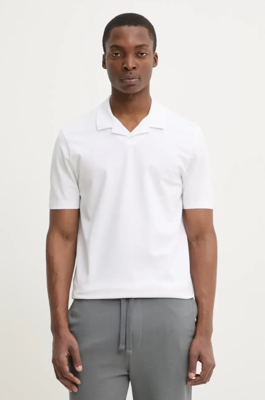 HUGO tricou polo bărbați, culoarea alb, uni, 50530169