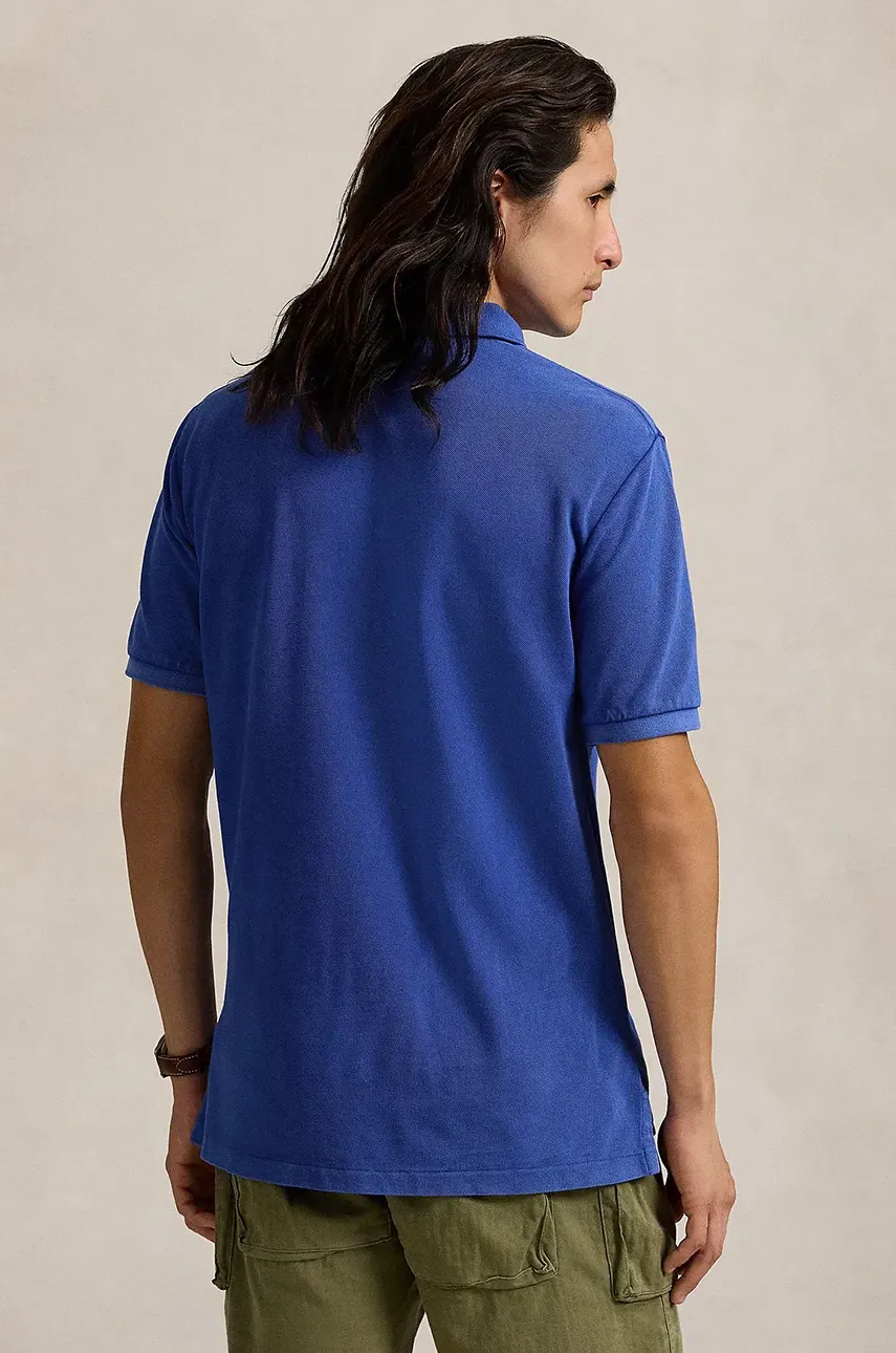 Хлопковое поло Polo Ralph Lauren однотонное 710958188 Хлопковое поло Polo Ralph Lauren однотонное 710958188