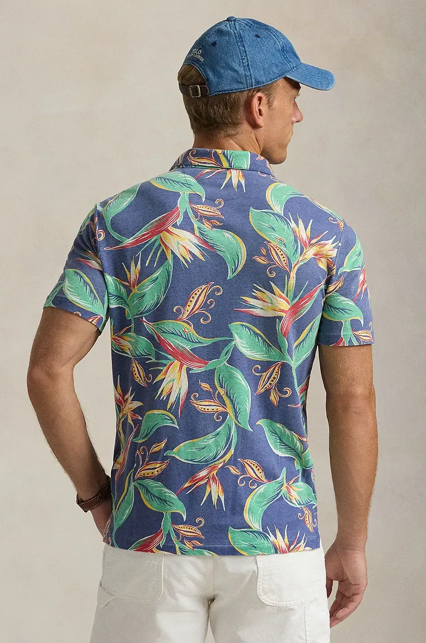 Льняное поло Polo Ralph Lauren узорное 710958230 Льняное поло Polo Ralph Lauren узорное 710958230