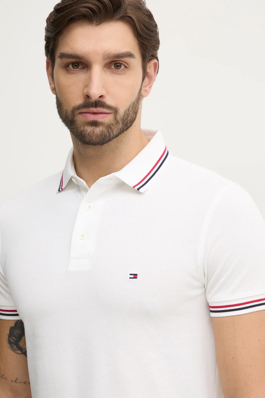Поло Tommy Hilfiger чоловіче колір бежевий однотонне MW0MW37346 