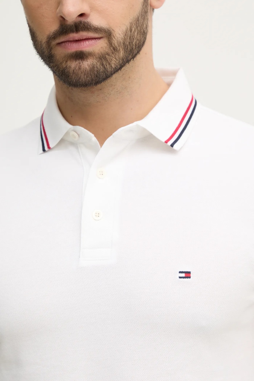 Поло Tommy Hilfiger чоловіче колір бежевий однотонне MW0MW37346 