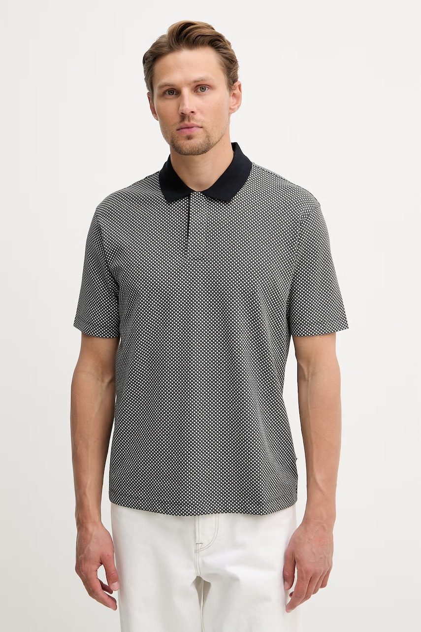 Armani Exchange polo męskie bawełniane z elastanem
