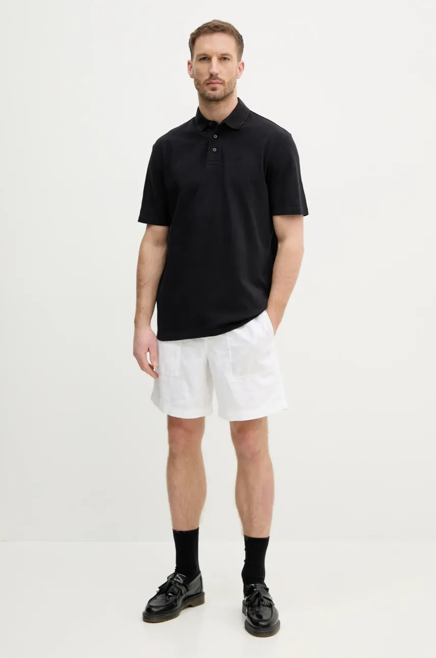 Хлопковое поло Armani Exchange мужское цвет синий однотонное XM000509 AF13055 Хлопковое поло Armani Exchange мужское цвет синий однотонное XM000509 AF13055