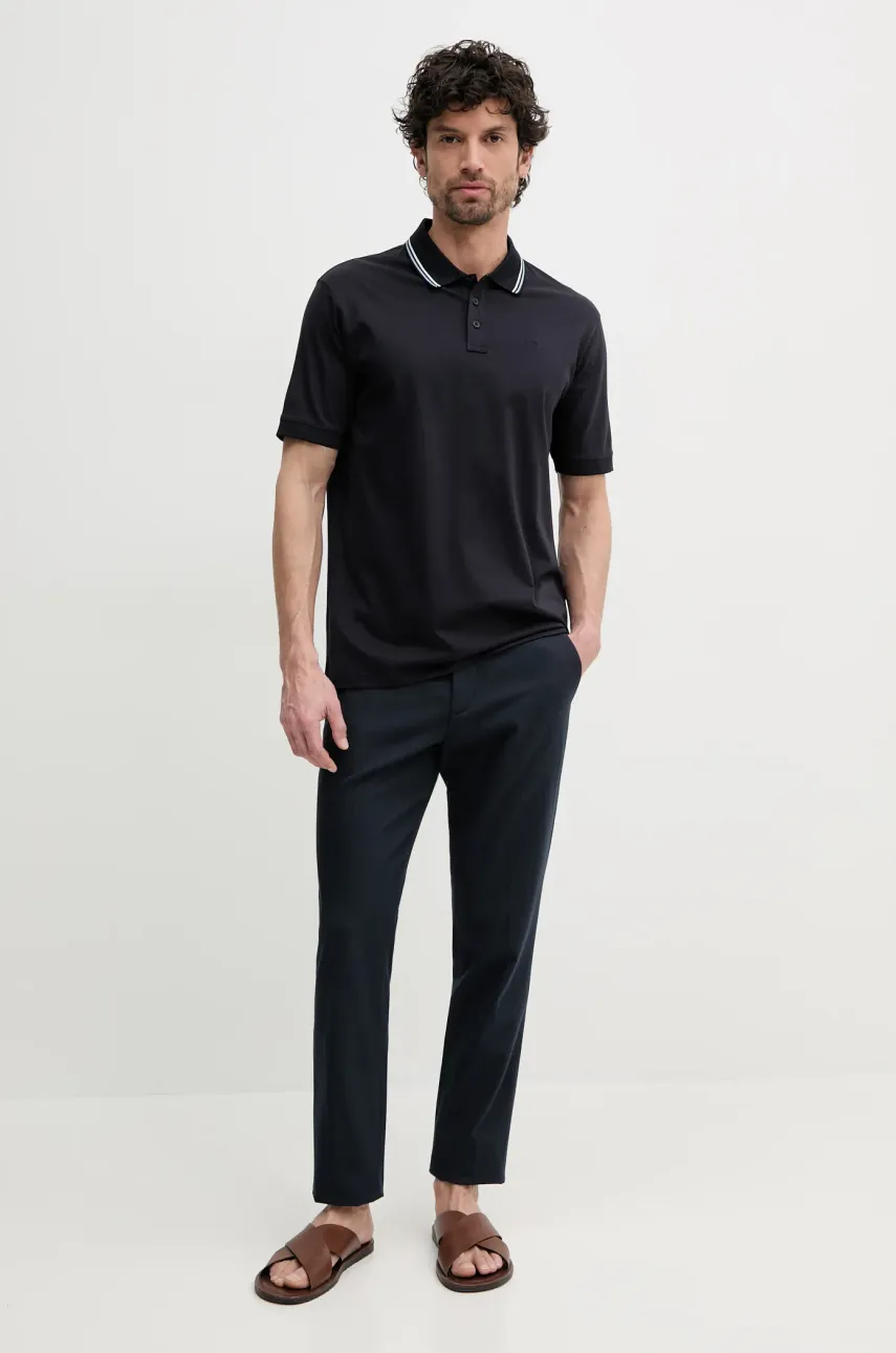 Хлопковое поло Armani Exchange мужское цвет синий с принтом XM000466 AF10337 Хлопковое поло Armani Exchange мужское цвет синий с принтом XM000466 AF10337