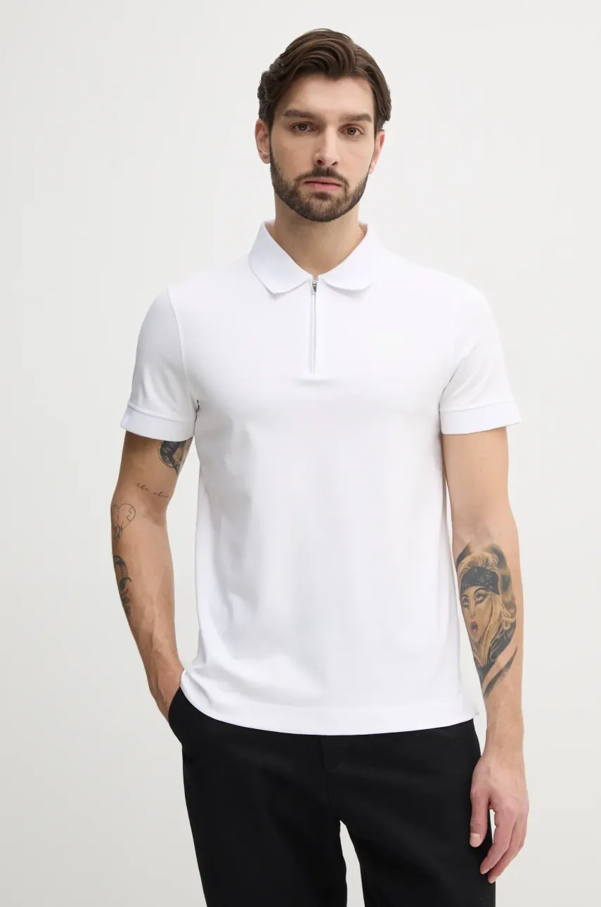 Joop! tricou polo barbati, culoarea alb, neted, 30044699