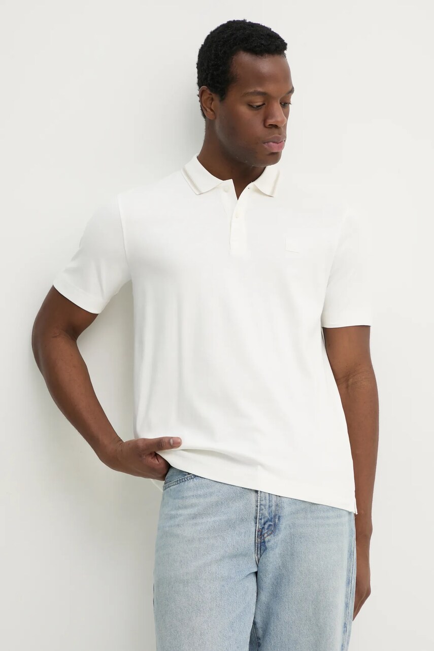 Marc O'Polo polo de bumbac barbati, culoarea bej, neted, 522203453034 Marc O'Polo polo de bumbac barbati, culoarea bej, neted, 522203453034