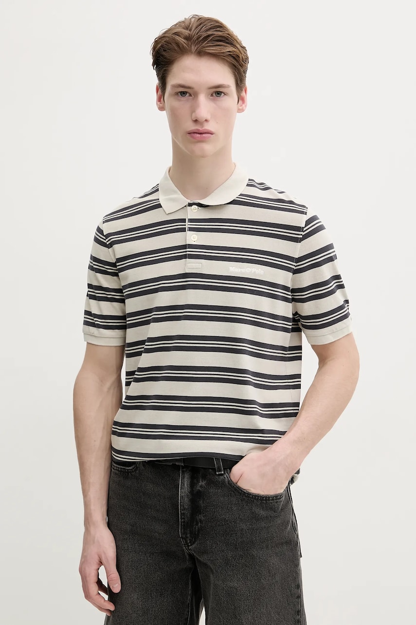 Marc O'Polo polo de bumbac barbati, culoarea bej, modelator, 522206853040 Marc O'Polo polo de bumbac barbati, culoarea bej, modelator, 522206853040