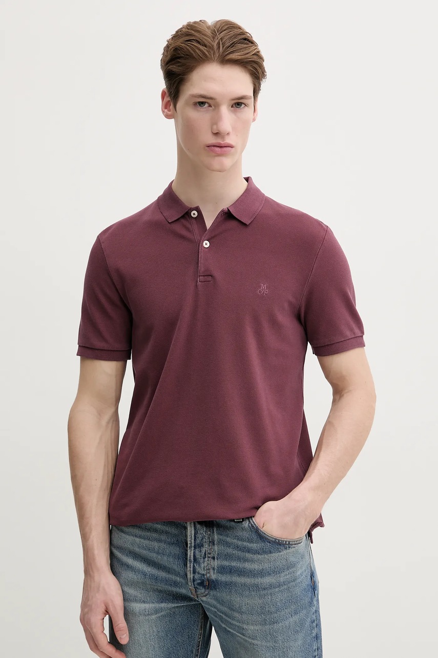 Marc O'Polo tricou polo barbati, culoarea rosu, neted, 522249653190
