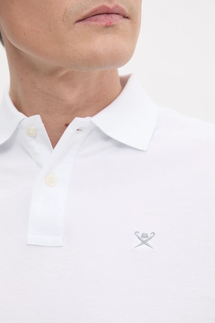 Βαμβακερό μπλουζάκι πόλο Hackett London χρώμα: άσπρο, HM562363 φωτογραφία